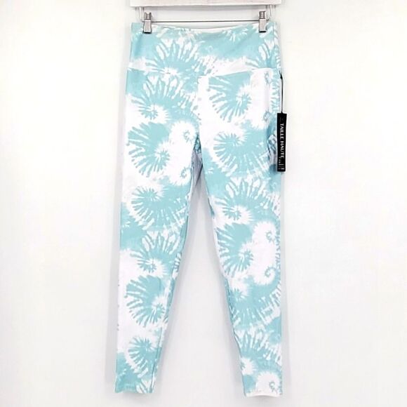 Kyodan Green and White Tie Dye High Waist Crop Length Stretch Legging Medium NWT - Picture 3 of 6